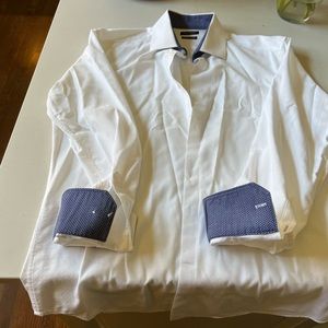 Tailorbyrd white Mens Dress Shirt 15 1/2 x 34/35